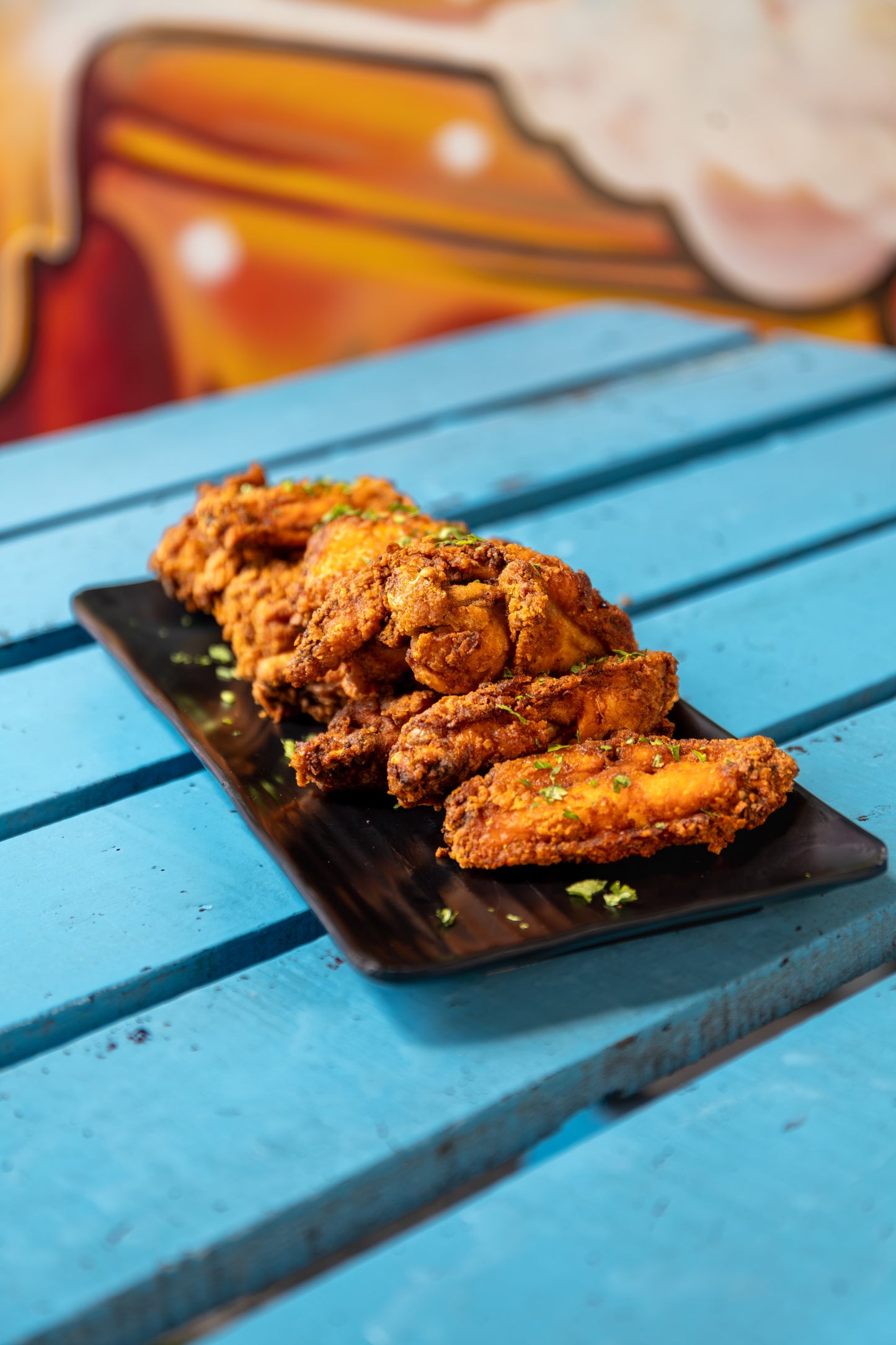 Wings con papas fritas